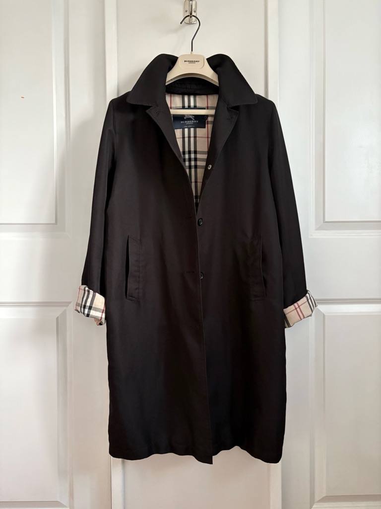 Burberry London Trench Coat Rare Wool Nova Lining Made In England Us 8